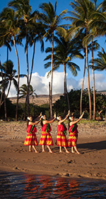 Hula dancers on One Ali'i Beach